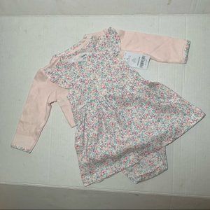 Cardigan Set 2-Piece Floral Bodysuit Dress